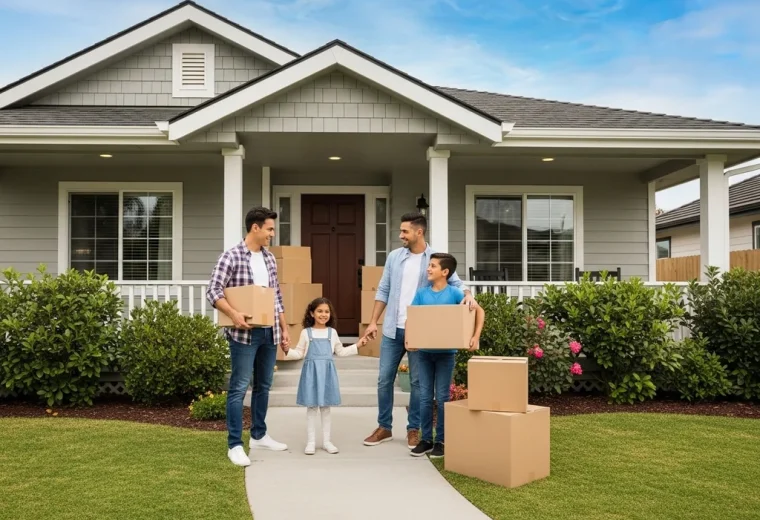 famille demenagement maison