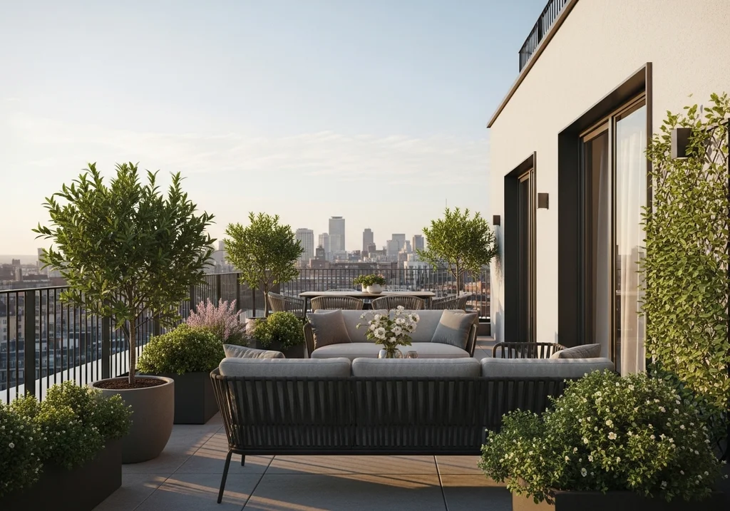 terrasse urbaine sophistiquée
