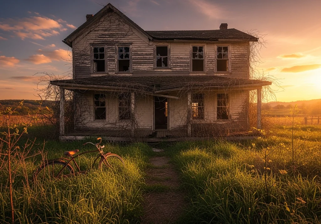 maison abandonnée végétation