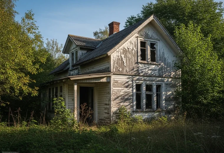 maison abandonnee vegetation